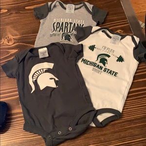NWOT. Michigan State Gear Baby Onsies. 6-9M